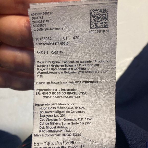 HUGO BOSS TAPERED LEG DRESS PANTS IN BLUE 100% VIRGIN WOOL SIZE 40R - Picture 4 of 5